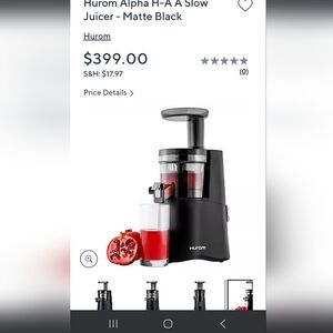 Alpha H-A Slow Juicer - Matte Black Used A Couple Time Without Box